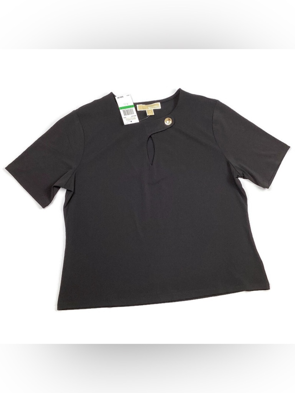MICHAEL Michael Kors Black Short Sleeve Blouse Large NEW! Retail $88